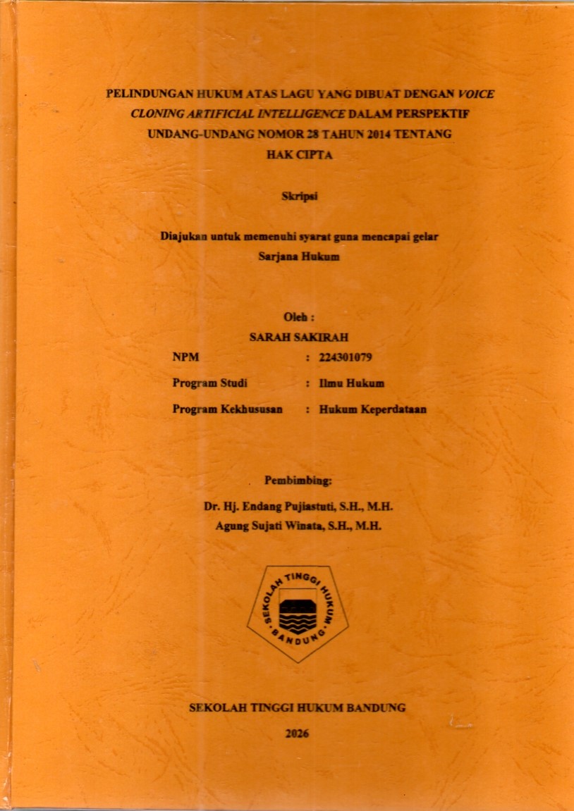 Image of PELINDUNGAN HUKUM TERHADAP LAGU YANG DIBUAT MENGGUNAKAN VOICE CLONING ARTIFICIAL INTELLIGENCE DALAM PERSPEKTIF UNDANG-UNDANG NO 28 TAHUN 2014 TENTANG HAK CIPTA